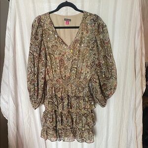 VINCE CAMUTO Paisley Mini Dress Medium